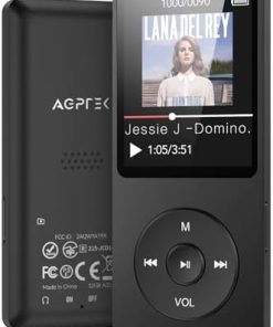 AGPTEK A02X 32GB MP3 Player with Bluetooth 5.3, 1.8 inch Screen Portable Music Player with Speaker, FM Radio, Voice Recorder, Supports Expanded Up to 128GB