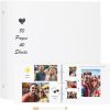 Aevdor 3 Ring Scrapbook Album 40 Sheets 80 Pages, 10x10 Inch DIY Scrap Book Thick 250gsm Kraft Paper, Memory Book with A Metallic Pen and Corner Sticker for Baby Wedding Family Kids Photos (White)
