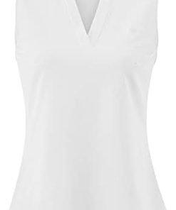 MoFiz Women's Sleeveless Golf Polo Tennis Shirt Sport T-Shirt V-Neck Athletic Tops Active Tee