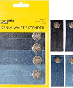 ZEFFFKA Denim Waist Extender Button for Jeans and Skirt Comfy Metal Buttons 4 pcs Assorted Colors