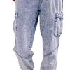 LONGYIDA Jean Joggers for Women High Waisted Pull-On Elastic Waist Stretch Denim Cargo Pants