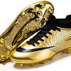 Professional Grade Soccer Cleats - High-Top Unisex Football Boots with Golden Soled Spikes and Soles for Outdoor and Indoor Training and Athletic Performance