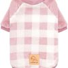cyeollo Dog Sweater Pink Buffalo Plaid Sweatshirt Dog Winter Flannel Coat Dog Clothes for Small Dogs Coat