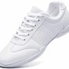 kkdom Adult & Youth White Cheerleading Shoe Athletic Dance Shoes Tennis Sneakers Sport Training Cheer Shoes White US Size 7/EU Size 38